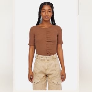 Lacausa Ruched Tee in Mocha